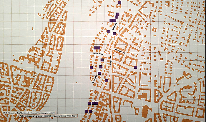 Karte von München in der Ausstellung München Displaced im Jüdischen Museum München