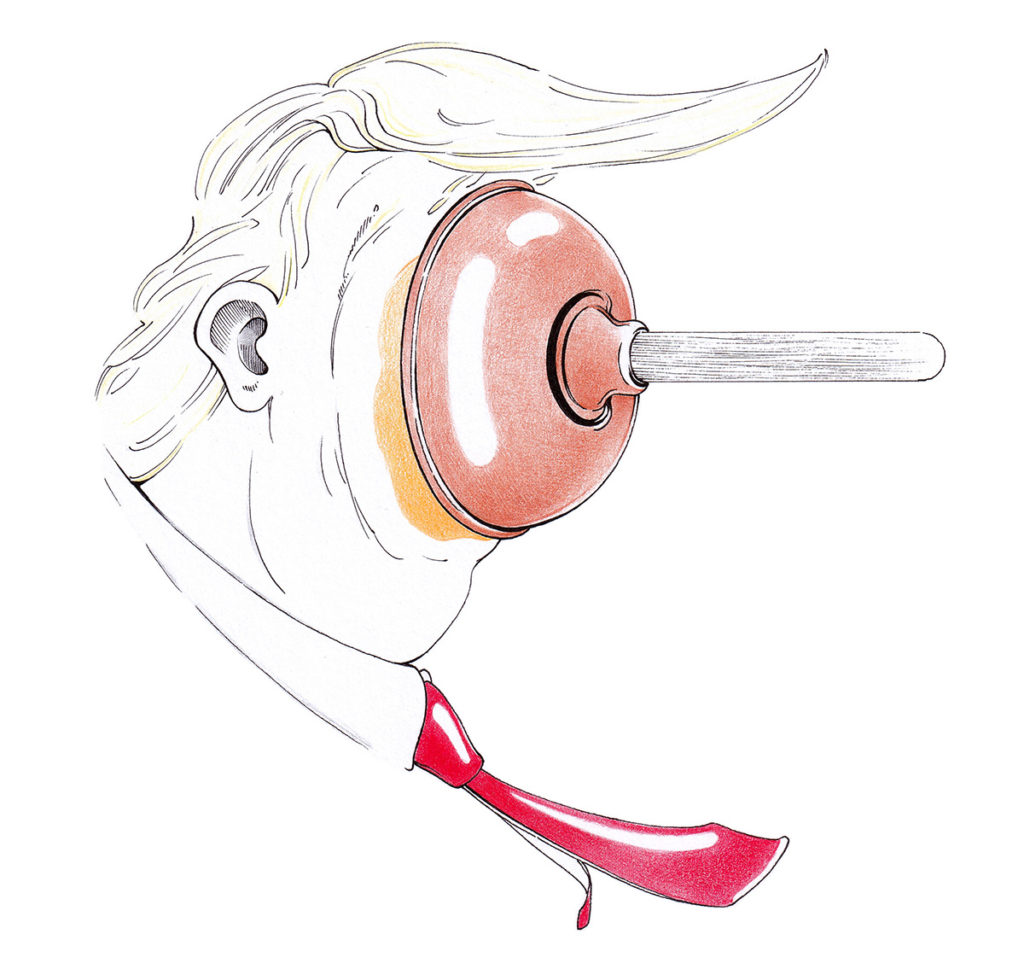 Karikatur von Julian Opitz im Münchner Künstlerhaus