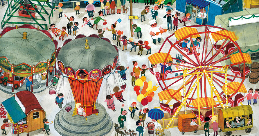 Wimmelbild in der Ali Mitgutsch Ausstellung in München