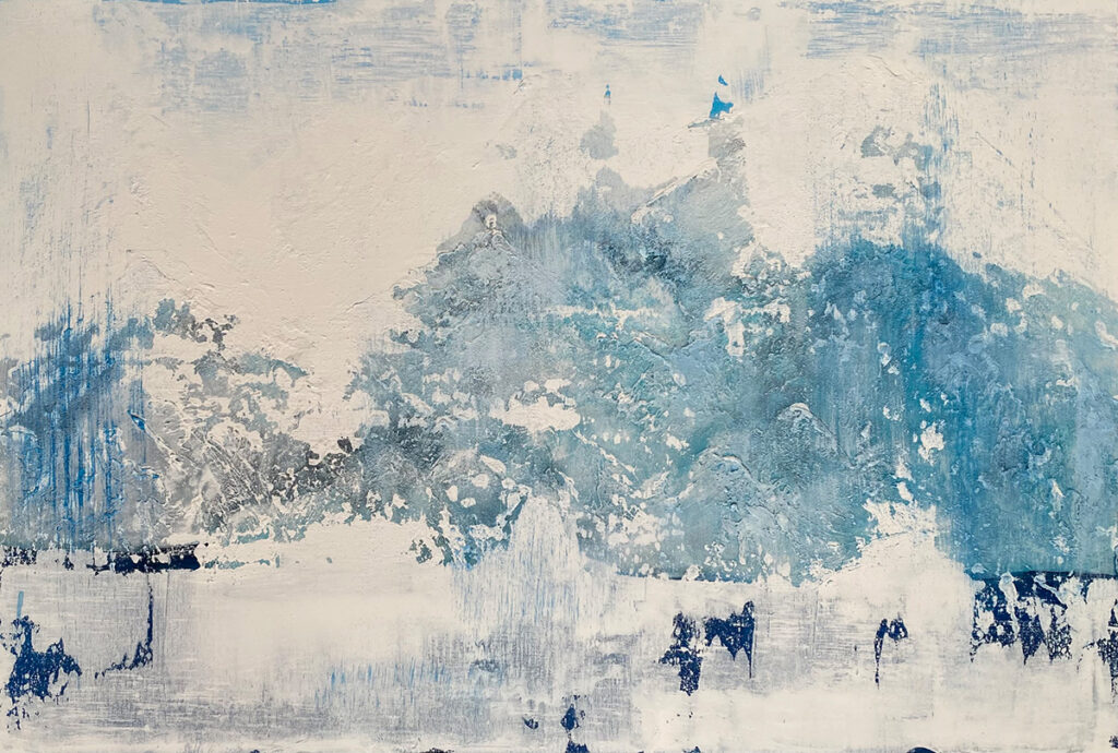 Gemälde "Hovgaard" von Heike Haun in der Ausstellung Antarktis Sendlinger Kulturschmiede in München